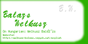 balazs welkusz business card